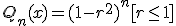 Q_n(x)=(1-r^2)^n[r\leq 1]